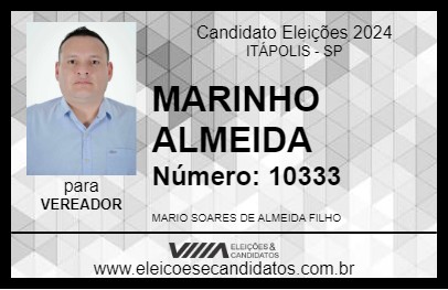 Candidato MARINHO ALMEIDA 2024 - ITÁPOLIS - Eleições