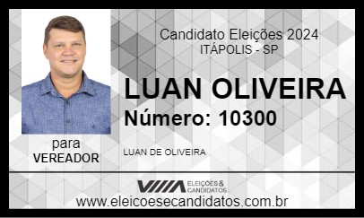 Candidato LUAN OLIVEIRA 2024 - ITÁPOLIS - Eleições