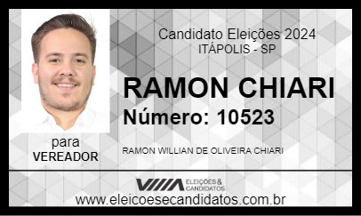 Candidato RAMON CHIARI 2024 - ITÁPOLIS - Eleições