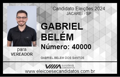 Candidato GABRIEL BELÉM 2024 - JACAREÍ - Eleições