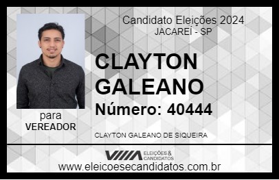 Candidato CLAYTON GALEANO 2024 - JACAREÍ - Eleições