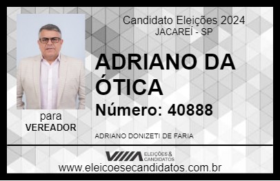 Candidato ADRIANO DA ÓTICA 2024 - JACAREÍ - Eleições