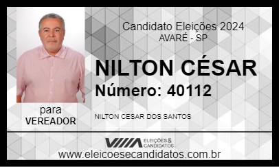 Candidato NILTON CÉSAR 2024 - AVARÉ - Eleições