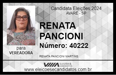 Candidato RENATA PANCIONI 2024 - AVARÉ - Eleições