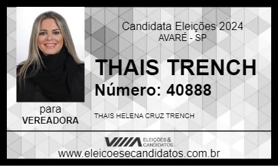 Candidato THAIS TRENCH 2024 - AVARÉ - Eleições