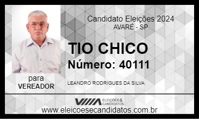 Candidato TIO CHICO 2024 - AVARÉ - Eleições