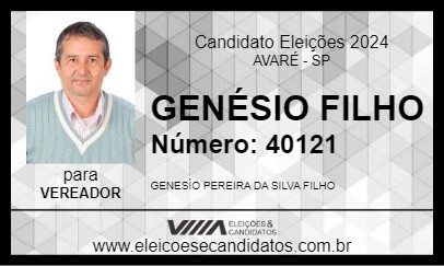 Candidato GENÉSIO FILHO 2024 - AVARÉ - Eleições