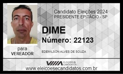 Candidato DIME 2024 - PRESIDENTE EPITÁCIO - Eleições