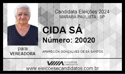 Candidato CIDA SÁ 2024 - MARABÁ PAULISTA - Eleições