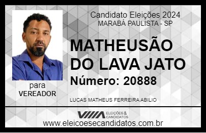 Candidato MATHEUSÃO DO LAVA JATO 2024 - MARABÁ PAULISTA - Eleições