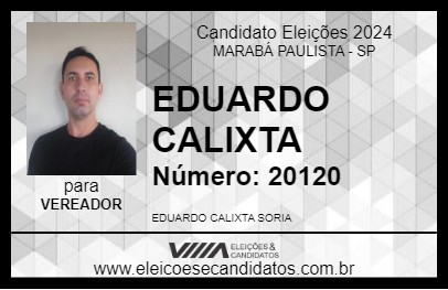 Candidato EDUARDO CALIXTA 2024 - MARABÁ PAULISTA - Eleições