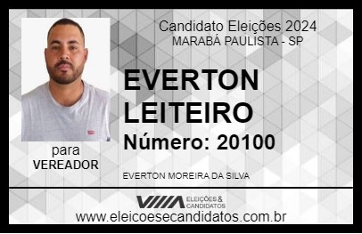 Candidato EVERTON LEITEIRO 2024 - MARABÁ PAULISTA - Eleições