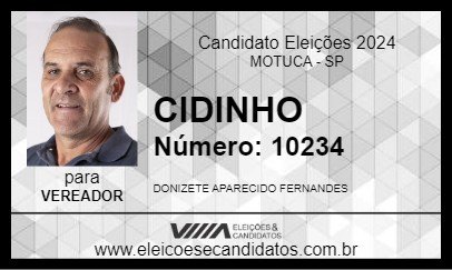 Candidato CIDINHO 2024 - MOTUCA - Eleições