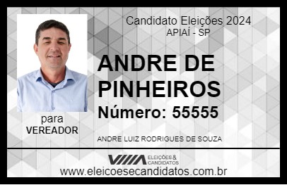 Candidato ANDRE DE PINHEIROS 2024 - APIAÍ - Eleições