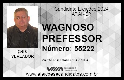 Candidato WAGNOSO PREFESSOR 2024 - APIAÍ - Eleições