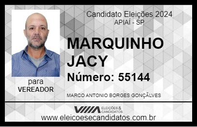 Candidato MARQUINHO JACY 2024 - APIAÍ - Eleições