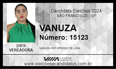 Candidato VANUZA 2024 - SÃO FRANCISCO - Eleições