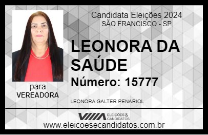 Candidato LEONORA DA SAÚDE 2024 - SÃO FRANCISCO - Eleições