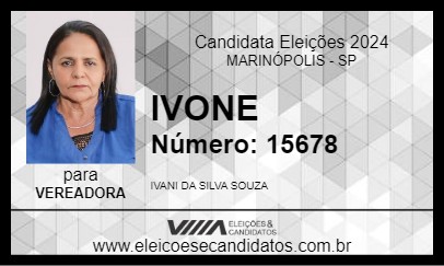 Candidato IVONE 2024 - MARINÓPOLIS - Eleições