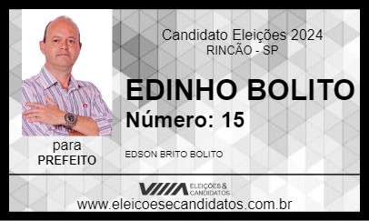 Candidato EDINHO BOLITO 2024 - RINCÃO - Eleições