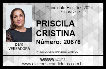 Candidato PRISCILA CRISTINA 2024 - POLONI - Eleições