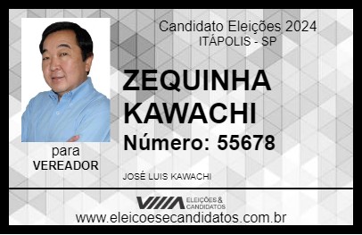 Candidato ZEQUINHA KAWACHI 2024 - ITÁPOLIS - Eleições