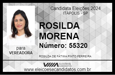 Candidato ROSILDA MORENA 2024 - ITÁPOLIS - Eleições