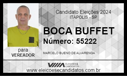 Candidato BOCA BUFFET 2024 - ITÁPOLIS - Eleições