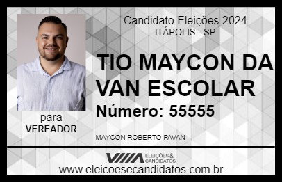 Candidato TIO MAYCON DA VAN ESCOLAR 2024 - ITÁPOLIS - Eleições