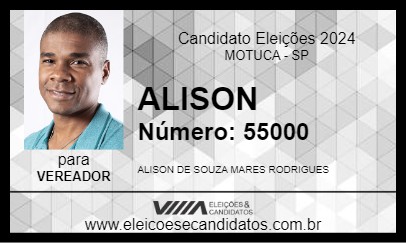 Candidato ALISON 2024 - MOTUCA - Eleições