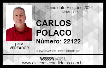 Candidato CARLOS POLACO 2024 - APIAÍ - Eleições