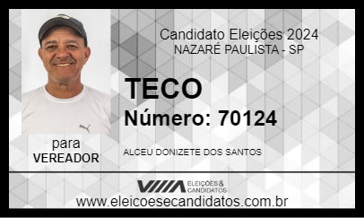 Candidato TECO 2024 - NAZARÉ PAULISTA - Eleições