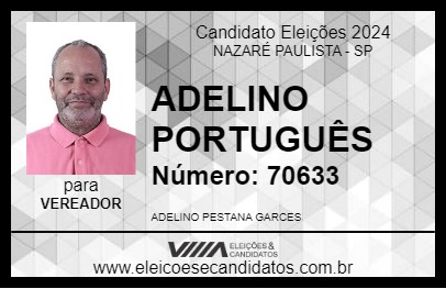 Candidato ADELINO PORTUGUÊS 2024 - NAZARÉ PAULISTA - Eleições