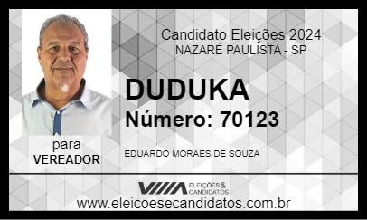 Candidato DUDUKA 2024 - NAZARÉ PAULISTA - Eleições