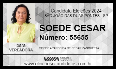 Candidato SOEDE CESAR 2024 - SÃO JOÃO DAS DUAS PONTES - Eleições