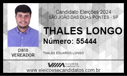 Candidato THALES LONGO 2024 - SÃO JOÃO DAS DUAS PONTES - Eleições