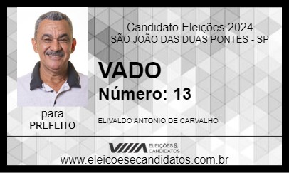 Candidato VADO 2024 - SÃO JOÃO DAS DUAS PONTES - Eleições