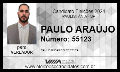 Candidato PAULO ARAÚJO 2024 - PAULISTÂNIA - Eleições