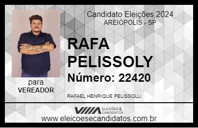 Candidato RAFA PELISSOLY 2024 - AREIÓPOLIS - Eleições