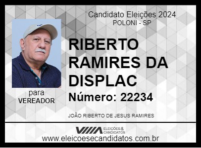 Candidato RIBERTO RAMIRES DA DISPLAC 2024 - POLONI - Eleições