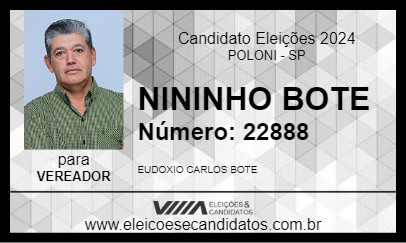 Candidato NININHO BOTE 2024 - POLONI - Eleições