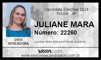 Candidato JULIANE MARA 2024 - POLONI - Eleições