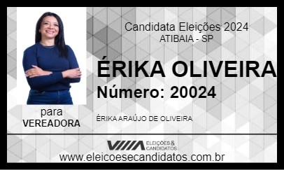 Candidato ÉRIKA OLIVEIRA 2024 - ATIBAIA - Eleições