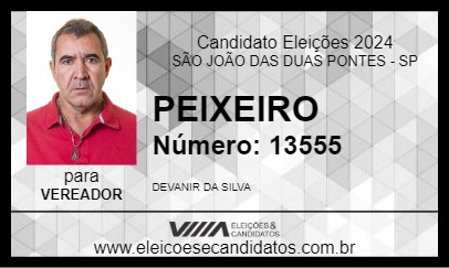 Candidato PEIXEIRO 2024 - SÃO JOÃO DAS DUAS PONTES - Eleições