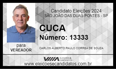 Candidato CUCA 2024 - SÃO JOÃO DAS DUAS PONTES - Eleições