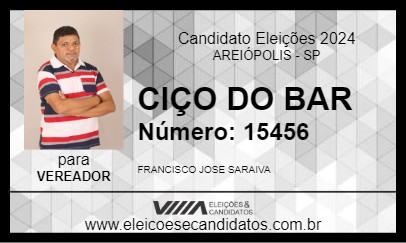 Candidato CIÇO DO BAR 2024 - AREIÓPOLIS - Eleições