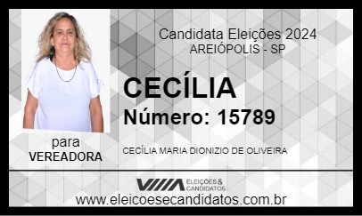 Candidato CECÍLIA 2024 - AREIÓPOLIS - Eleições