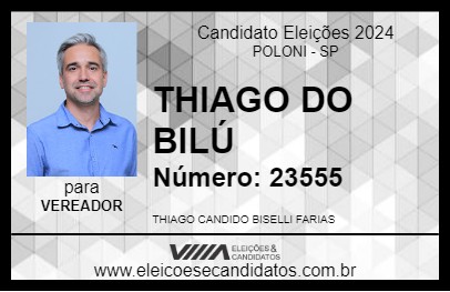 Candidato THIAGO DO BILÚ 2024 - POLONI - Eleições