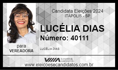 Candidato LUCÉLIA DIAS 2024 - ITÁPOLIS - Eleições