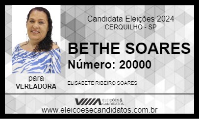 Candidato BETHE  SOARES 2024 - CERQUILHO - Eleições